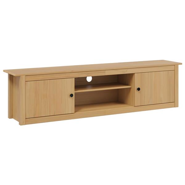 Grote foto vidaxl tv rek hill honingbruin 158 x 40 x 39.5 cm massief grenenhout huis en inrichting overige