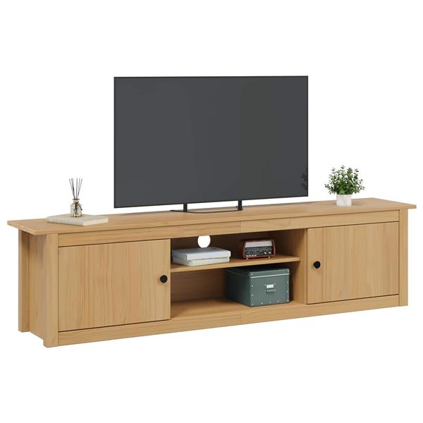 Grote foto vidaxl tv rek hill honingbruin 158 x 40 x 39.5 cm massief grenenhout huis en inrichting overige