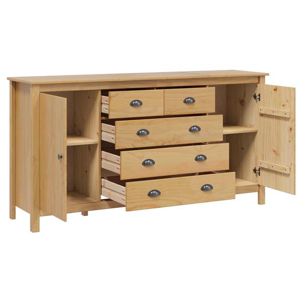 Grote foto vidaxl dressoir hill honingbruin 154 x 40 x 80 cm massief grenenhout huis en inrichting woningdecoratie