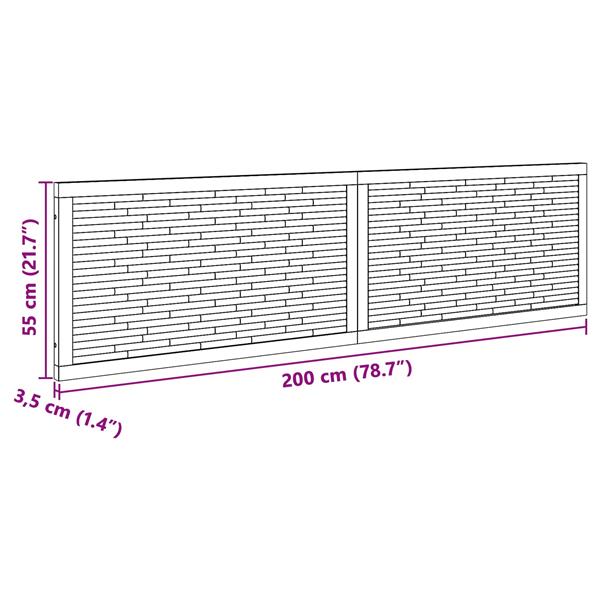 Grote foto vidaxl hoofdbord wandgemonteerd naturel 200 cm massief teakhout antiek en kunst stoelen en banken