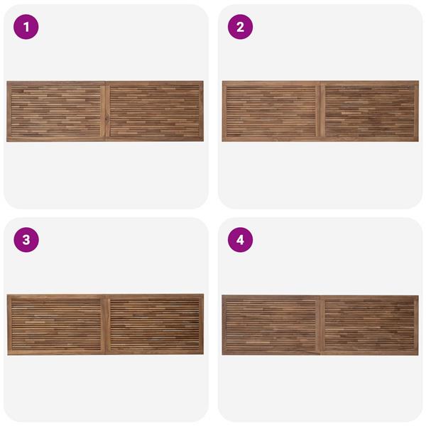 Grote foto vidaxl hoofdbord wandgemonteerd naturel 180 cm massief teakhout antiek en kunst stoelen en banken