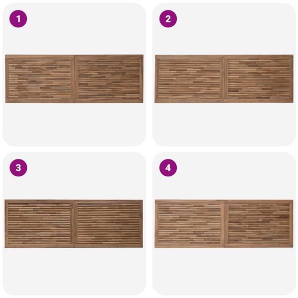 Grote foto vidaxl hoofdbord wandgemonteerd naturel 160 cm massief teakhout antiek en kunst stoelen en banken