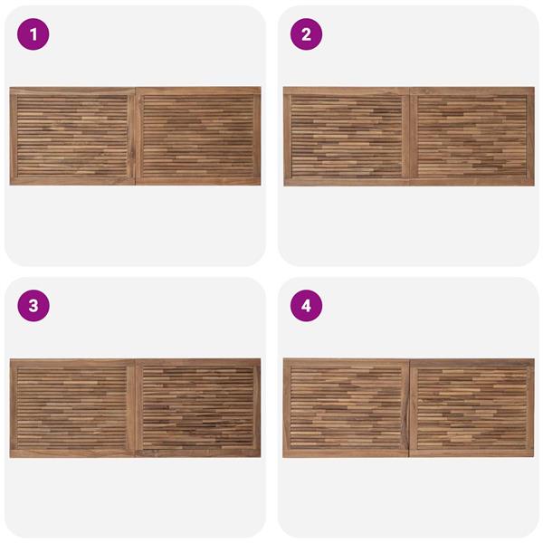 Grote foto vidaxl hoofdbord wandgemonteerd naturel 140 cm massief teakhout antiek en kunst stoelen en banken