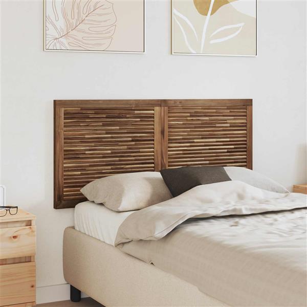 Grote foto vidaxl hoofdbord wandgemonteerd naturel 120 cm massief teakhout antiek en kunst stoelen en banken