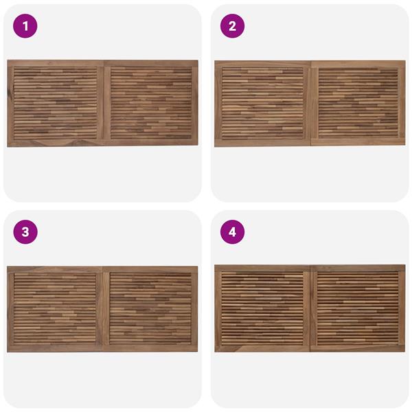 Grote foto vidaxl hoofdbord wandgemonteerd naturel 120 cm massief teakhout antiek en kunst stoelen en banken