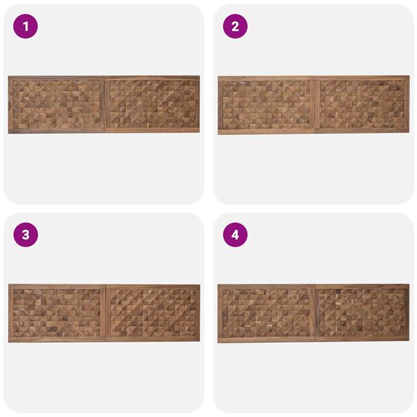 Grote foto vidaxl hoofdbord naturel massief teakhout antiek en kunst stoelen en banken