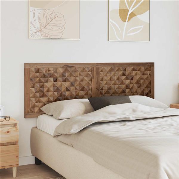 Grote foto vidaxl hoofdbord naturel massief teakhout antiek en kunst stoelen en banken