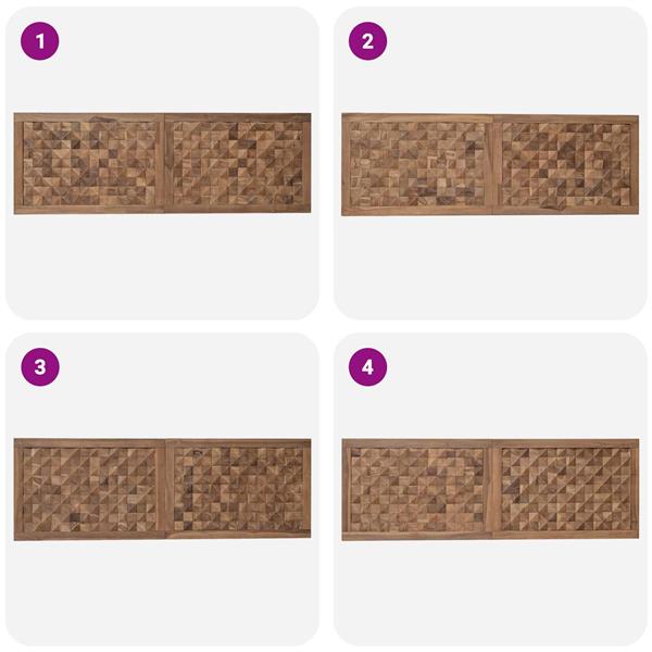 Grote foto vidaxl hoofdbord naturel massief teakhout antiek en kunst stoelen en banken