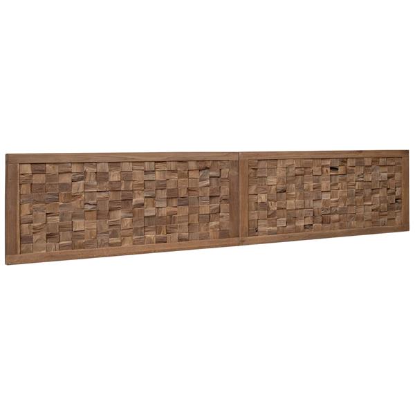 Grote foto vidaxl hoofdbord wandgemonteerd naturel 200 cm massief teakhout antiek en kunst stoelen en banken