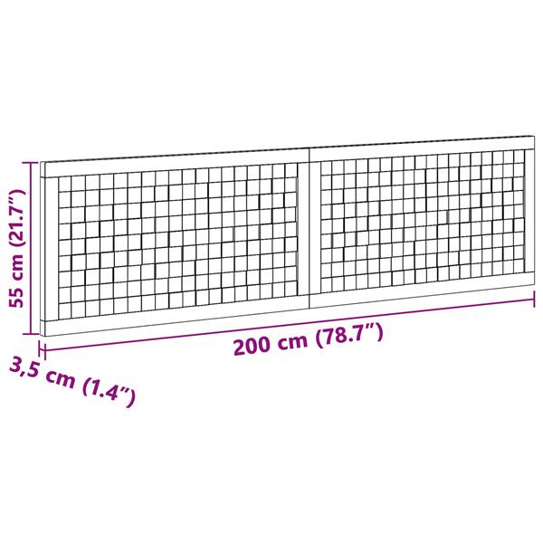 Grote foto vidaxl hoofdbord wandgemonteerd naturel 200 cm massief teakhout antiek en kunst stoelen en banken