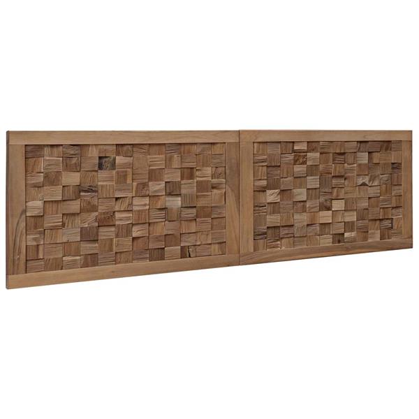 Grote foto vidaxl hoofdbord wandgemonteerd naturel 140 cm massief teakhout antiek en kunst stoelen en banken