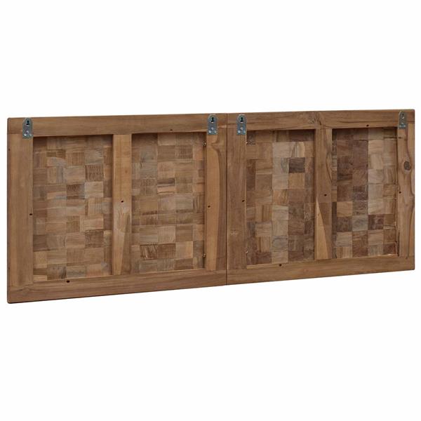 Grote foto vidaxl hoofdbord wandgemonteerd naturel 120 cm massief teakhout antiek en kunst stoelen en banken