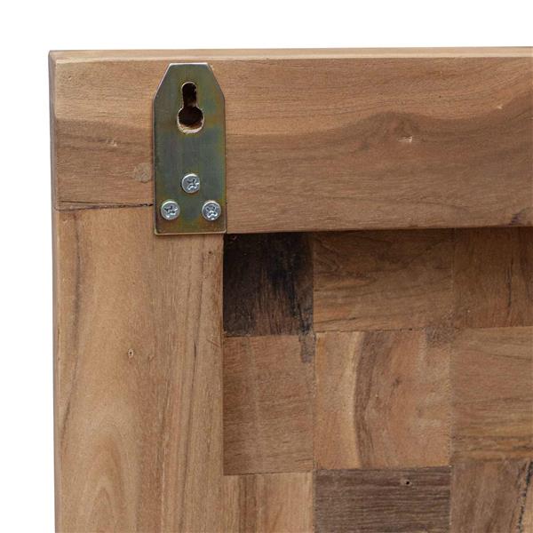 Grote foto vidaxl hoofdbord wandgemonteerd naturel 120 cm massief teakhout antiek en kunst stoelen en banken