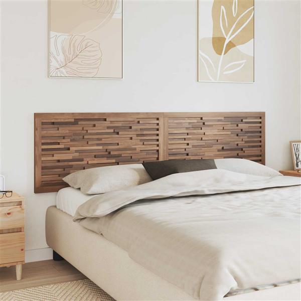 Grote foto vidaxl hoofdbord wandgemonteerd naturel 200 cm massief teakhout antiek en kunst stoelen en banken