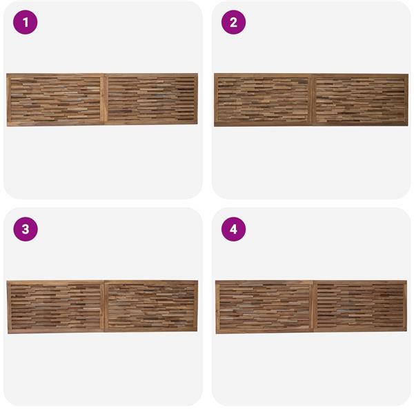 Grote foto vidaxl hoofdbord wandgemonteerd naturel 200 cm massief teakhout antiek en kunst stoelen en banken