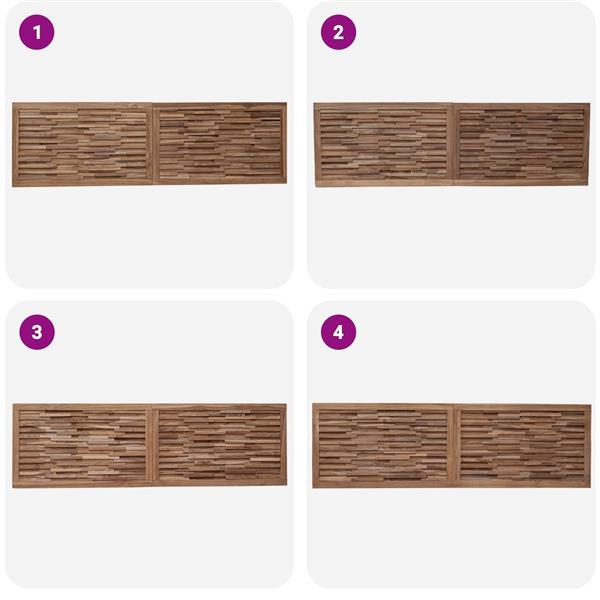 Grote foto vidaxl hoofdbord wandgemonteerd naturel 180 cm massief teakhout antiek en kunst stoelen en banken