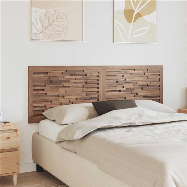 Grote foto vidaxl hoofdbord wandgemonteerd naturel 160 cm massief teakhout antiek en kunst stoelen en banken