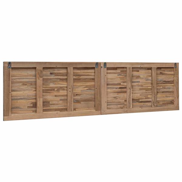 Grote foto vidaxl hoofdbord wandgemonteerd naturel 160 cm massief teakhout antiek en kunst stoelen en banken