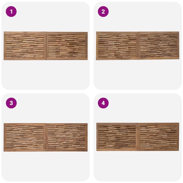 Grote foto vidaxl hoofdbord wandgemonteerd naturel 160 cm massief teakhout antiek en kunst stoelen en banken