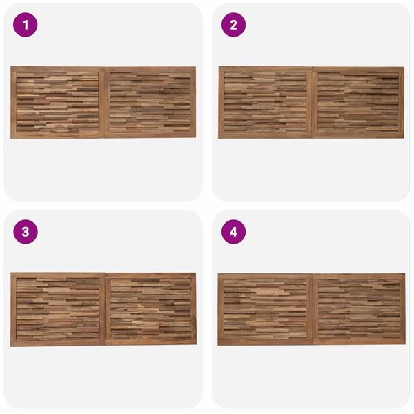 Grote foto vidaxl hoofdbord wandgemonteerd naturel 140 cm massief teakhout antiek en kunst stoelen en banken