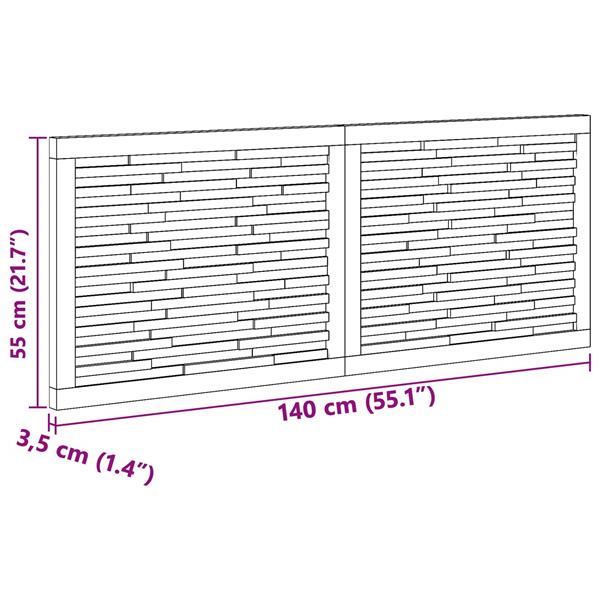 Grote foto vidaxl hoofdbord wandgemonteerd naturel 140 cm massief teakhout antiek en kunst stoelen en banken