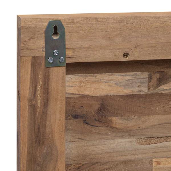 Grote foto vidaxl hoofdbord wandgemonteerd naturel 120 cm massief teakhout antiek en kunst stoelen en banken