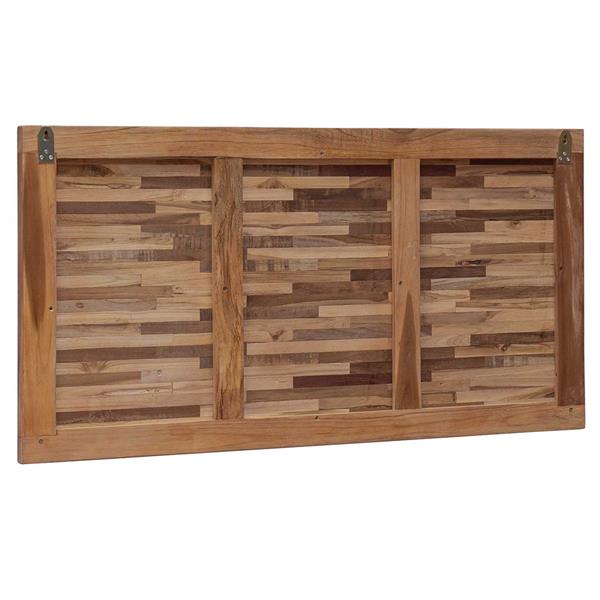 Grote foto vidaxl hoofdbord wandgemonteerd naturel 100 cm massief teakhout antiek en kunst stoelen en banken