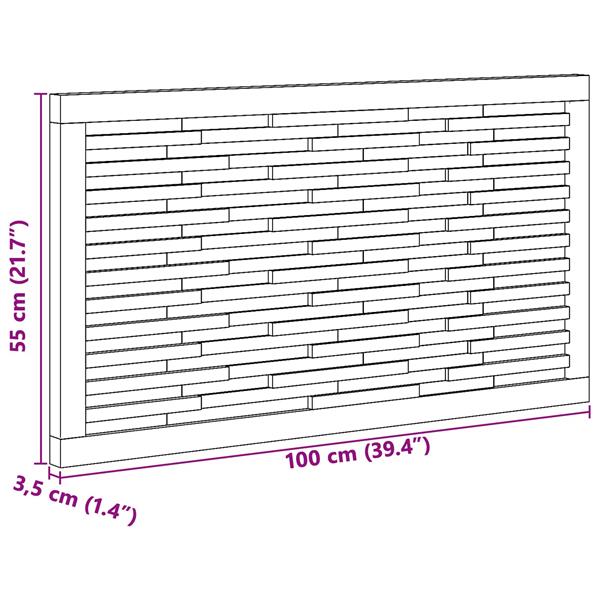 Grote foto vidaxl hoofdbord wandgemonteerd naturel 100 cm massief teakhout antiek en kunst stoelen en banken