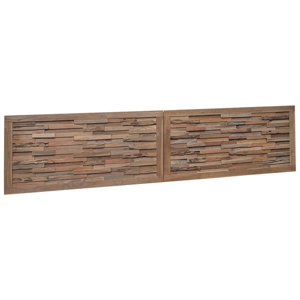 Grote foto vidaxl hoofdbord wandgemonteerd naturel 200 cm massief teakhout antiek en kunst stoelen en banken