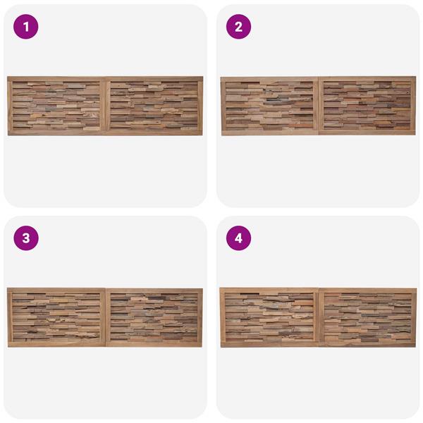 Grote foto vidaxl hoofdbord wandgemonteerd naturel 180 cm massief teakhout antiek en kunst stoelen en banken