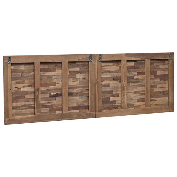 Grote foto vidaxl hoofdbord wandgemonteerd naturel 160 cm massief teakhout antiek en kunst stoelen en banken
