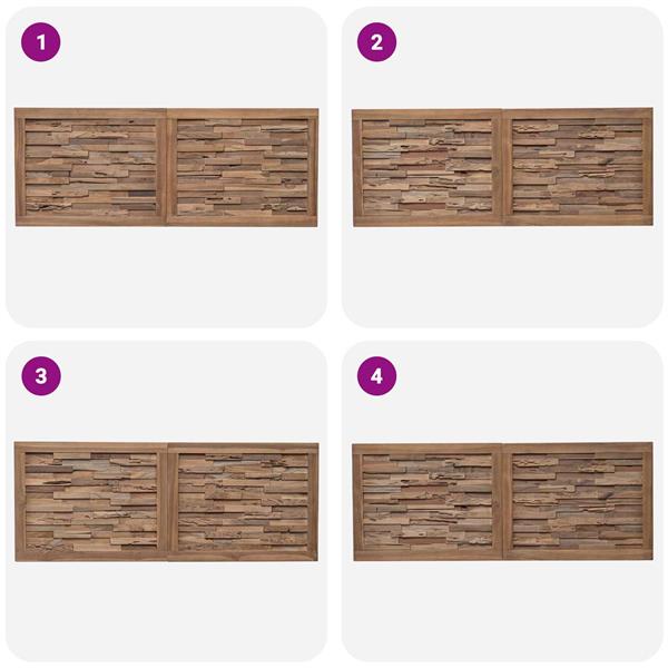 Grote foto vidaxl hoofdbord wandgemonteerd naturel 140 cm massief teakhout antiek en kunst stoelen en banken