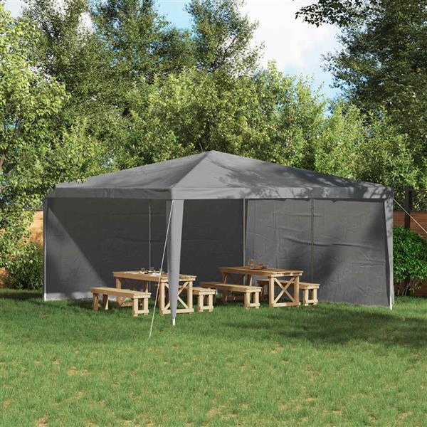 Grote foto vidaxl party tent zijwand 2 pcs lichtgrijs 400 x 195 cm pe en staal tuin en terras overige tuin en terras