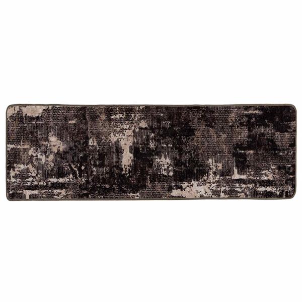Grote foto vidaxl vloerkleedloper marsa zwart 50 x 250 cm polyester en pvc huis en inrichting vloerbedekking en kleden