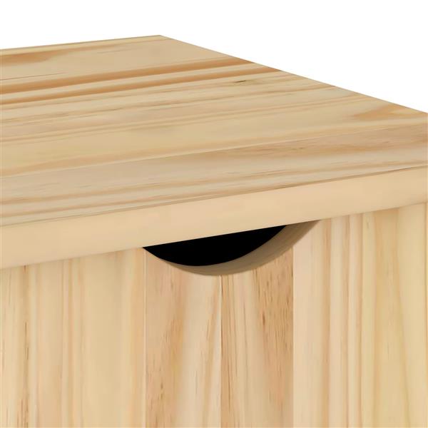 Grote foto vidaxl rolling kast bruin 100 x 39 x 65 5 cm massief vurenhout huis en inrichting overige