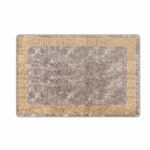 Grote foto vidaxl vloerkleedloper marsa grijs 100 x 150 cm polyester en pvc huis en inrichting vloerbedekking en kleden