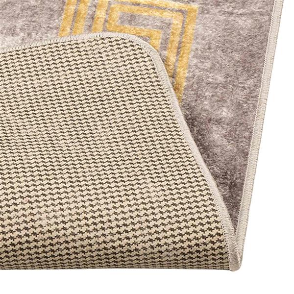 Grote foto vidaxl vloerkleedloper marsa grijs 80 x 350 cm polyester en pvc huis en inrichting vloerbedekking en kleden