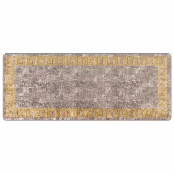 Grote foto vidaxl vloerkleedloper marsa grijs 80 x 200 cm polyester en pvc huis en inrichting vloerbedekking en kleden