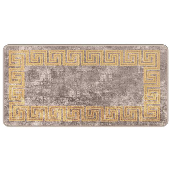 Grote foto vidaxl vloerkleedloper marsa grijs 50 x 100 cm polyester en pvc huis en inrichting vloerbedekking en kleden