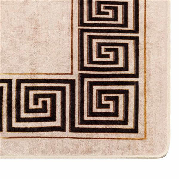 Grote foto vidaxl vloerkleedloper marsa zwart 100 x 300 cm polyester en pvc huis en inrichting vloerbedekking en kleden