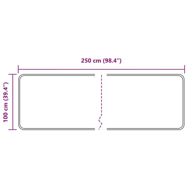 Grote foto vidaxl vloerkleedloper marsa zwart 100 x 250 cm polyester en pvc huis en inrichting vloerbedekking en kleden