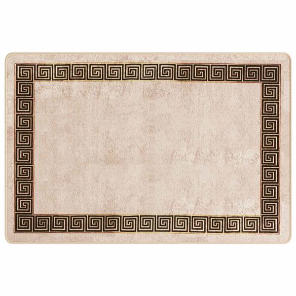 Grote foto vidaxl vloerkleedloper marsa zwart 100 x 150 cm polyester en pvc huis en inrichting vloerbedekking en kleden