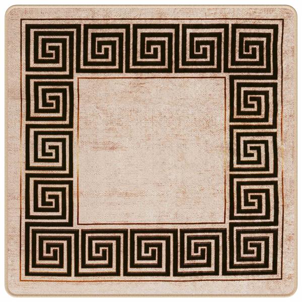 Grote foto vidaxl vloerkleedloper marsa zwart 100 x 100 cm polyester en pvc huis en inrichting vloerbedekking en kleden