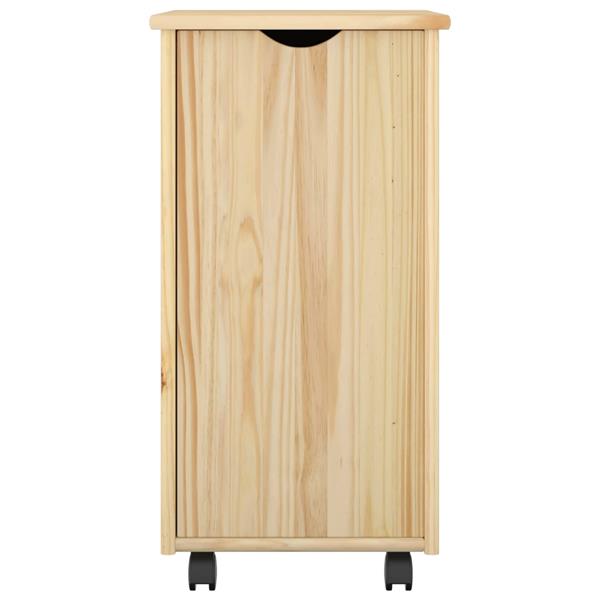 Grote foto vidaxl rolling kast met wiel bruin 34 x 39 x 65 5 cm massief vurenhout huis en inrichting overige