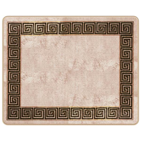 Grote foto vidaxl vloerkleedloper marsa zwart 80 x 100 cm polyester en pvc huis en inrichting vloerbedekking en kleden