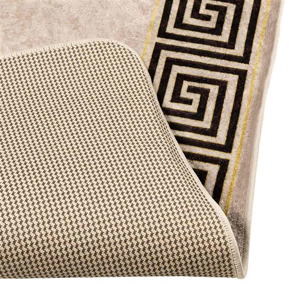 Grote foto vidaxl vloerkleedloper marsa zwart 50 x 400 cm polyester en pvc huis en inrichting vloerbedekking en kleden