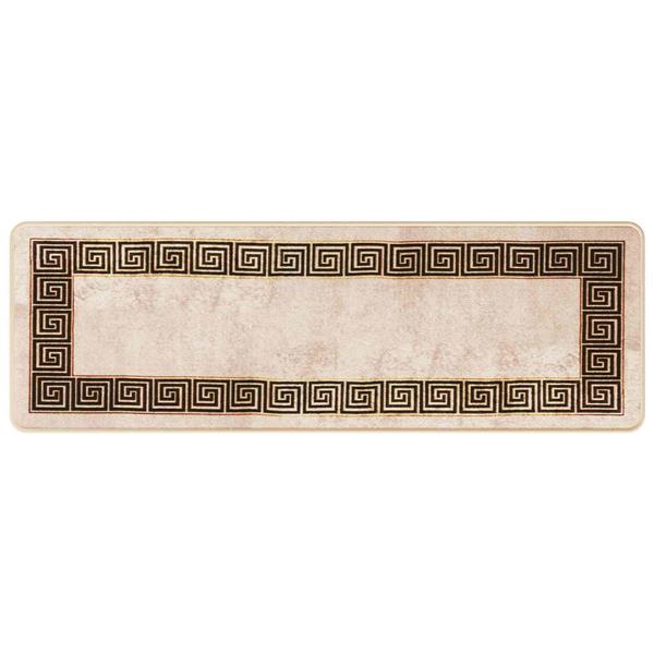 Grote foto vidaxl vloerkleedloper marsa zwart 50 x 150 cm polyester en pvc huis en inrichting vloerbedekking en kleden