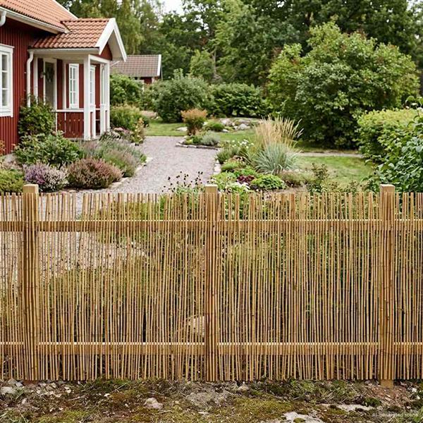 Grote foto vidaxl tuinhek ge carboniseerd 1000 x 80 cm riet tuin en terras hekken en schuttingen