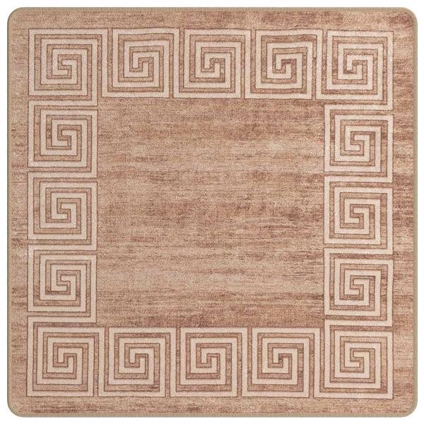 Grote foto vidaxl vloerkleedloper marsa wit 100 x 100 cm polyester en pvc huis en inrichting vloerbedekking en kleden