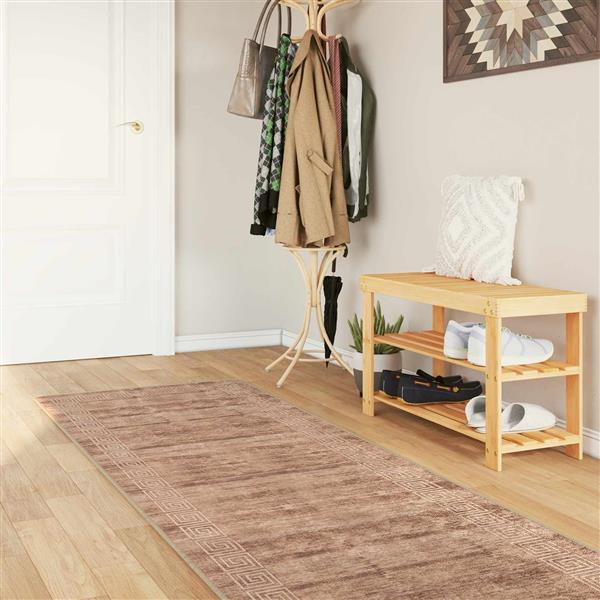 Grote foto vidaxl vloerkleedloper marsa wit 80 x 250 cm polyester en pvc huis en inrichting vloerbedekking en kleden